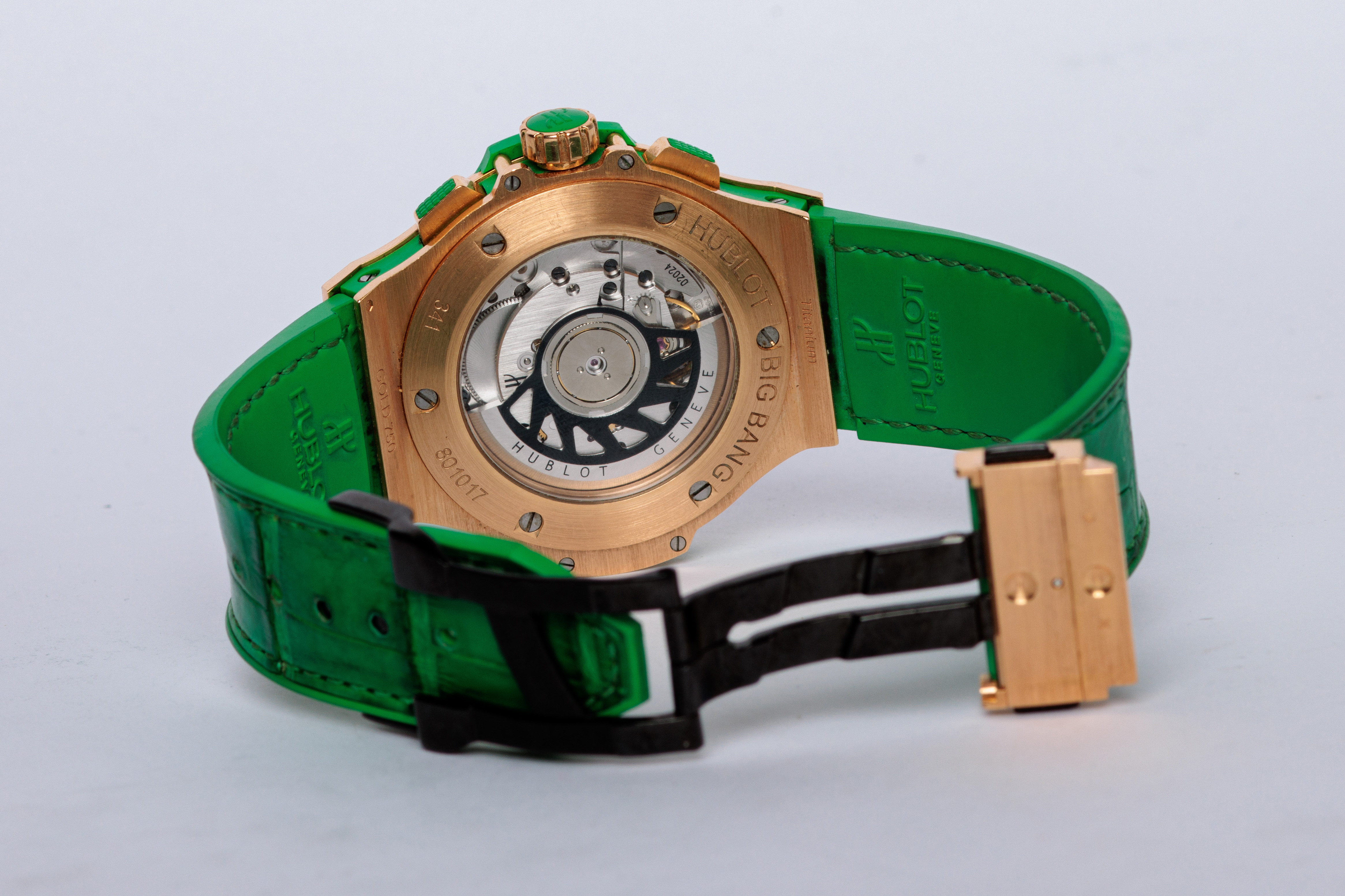 RELOJ: Marca Hublot modelo Big Bang, automático, en oro rosa de 18Kt, con 48 Tsavoritas… (lote 01), fotografía 4
