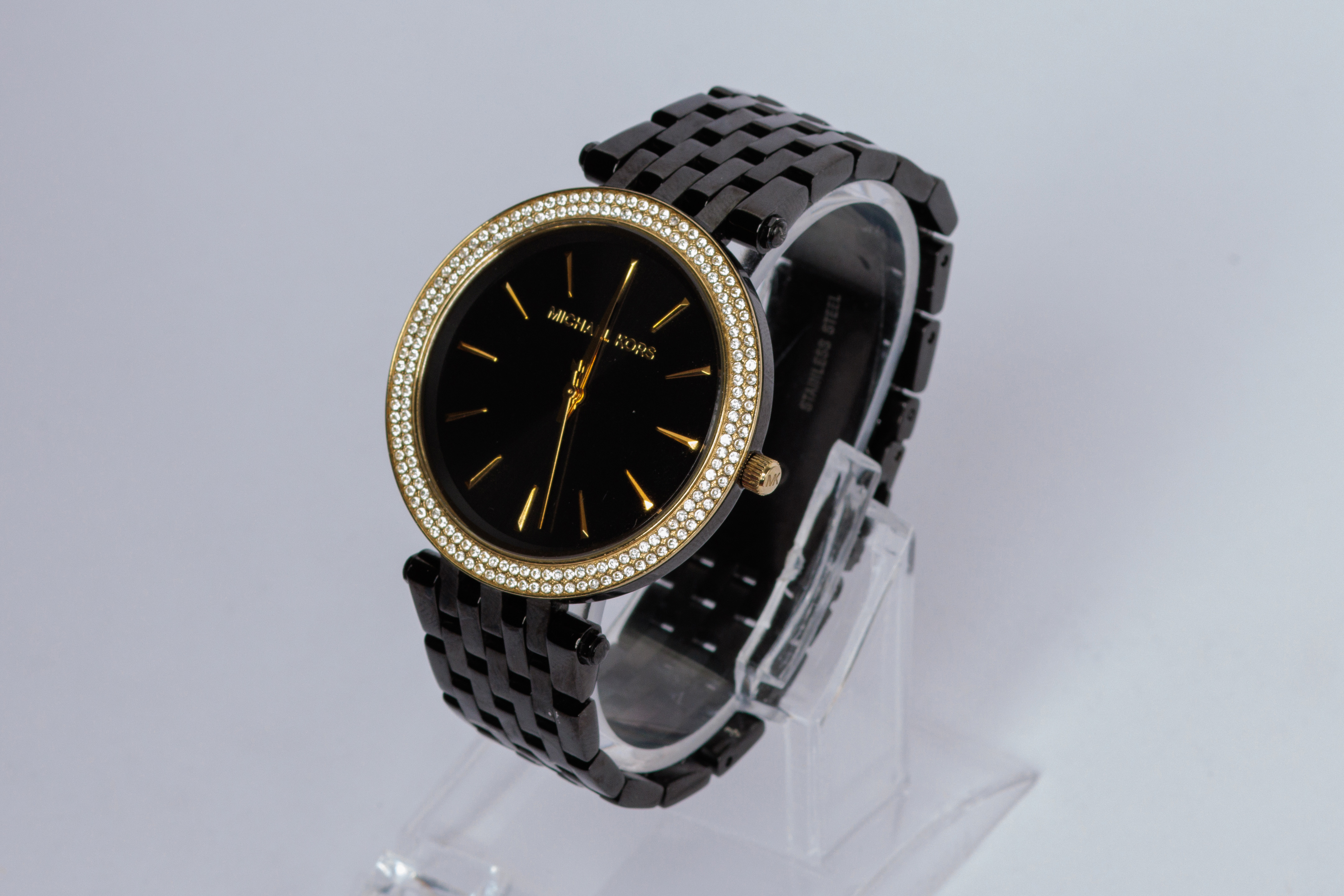 RELOJ: Marca Michael Kors, acero, pulsera negra, sin batería (lote 15), fotografía 2