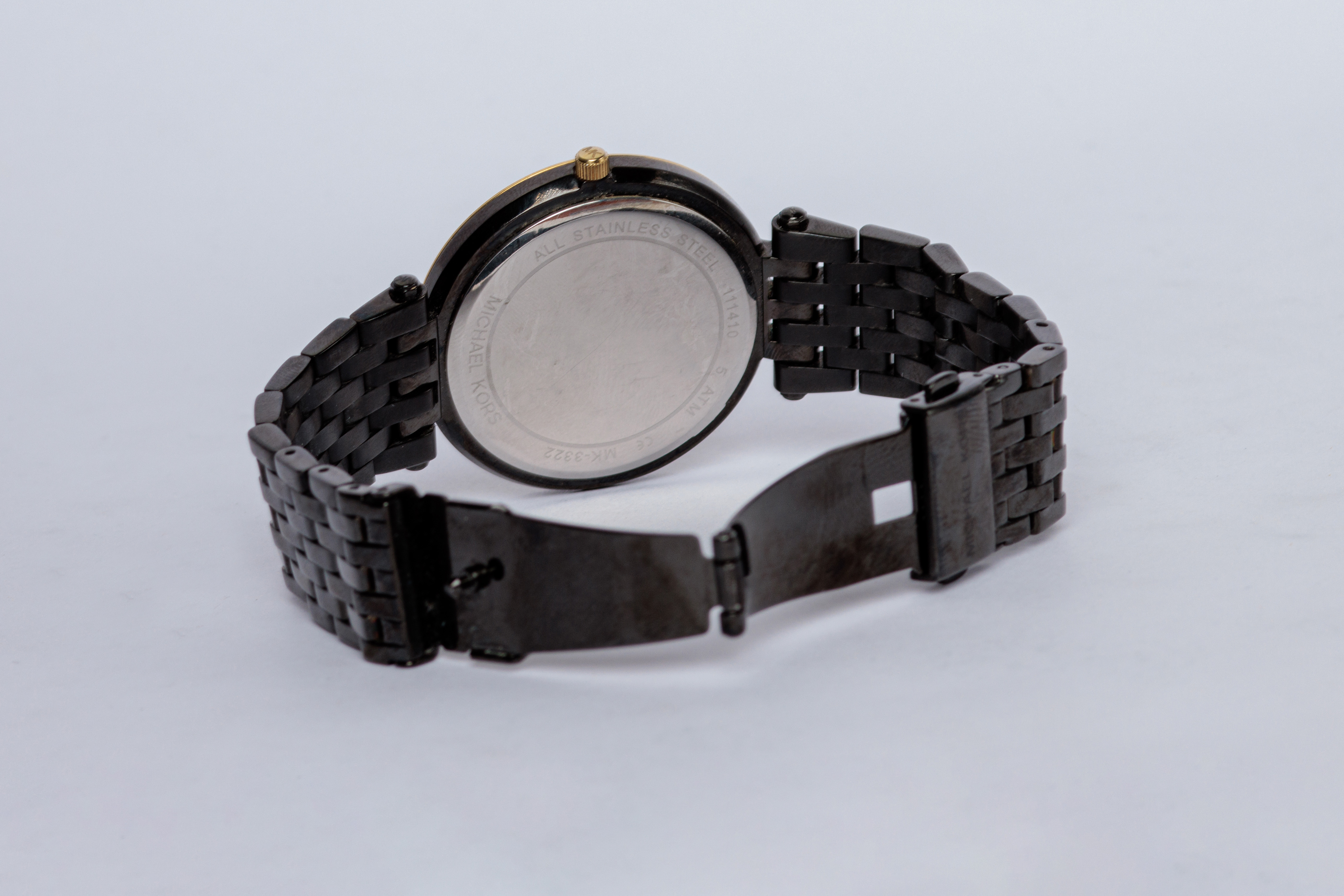 RELOJ: Marca Michael Kors, acero, pulsera negra, sin batería (lote 15), fotografía 3